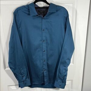 Ted Baker Blue Geometric Print Shirt